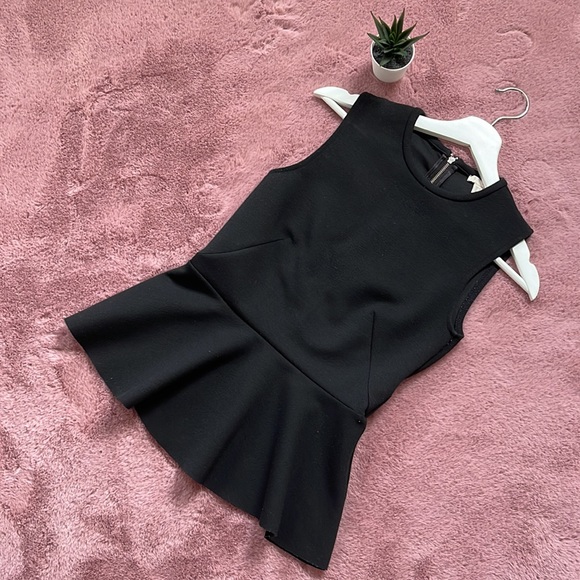 H&M Peplum Blouse (Black Size 4/EUR34) Zip Back - Black - Picture 1 of 2
